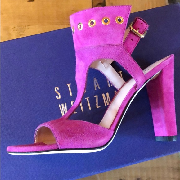 Stuart Weitzman “French Cuff” Fuchsia Sandal - Picture 4 of 8